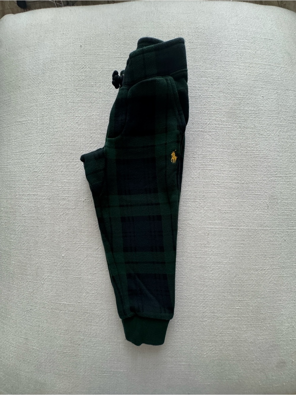 Ralph Lauren Dark Green & Black Plaid Kids Joggers